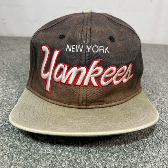Vintage New York Yankees Sports Specialties Snapback Hat Puerto Rican Flag Rare